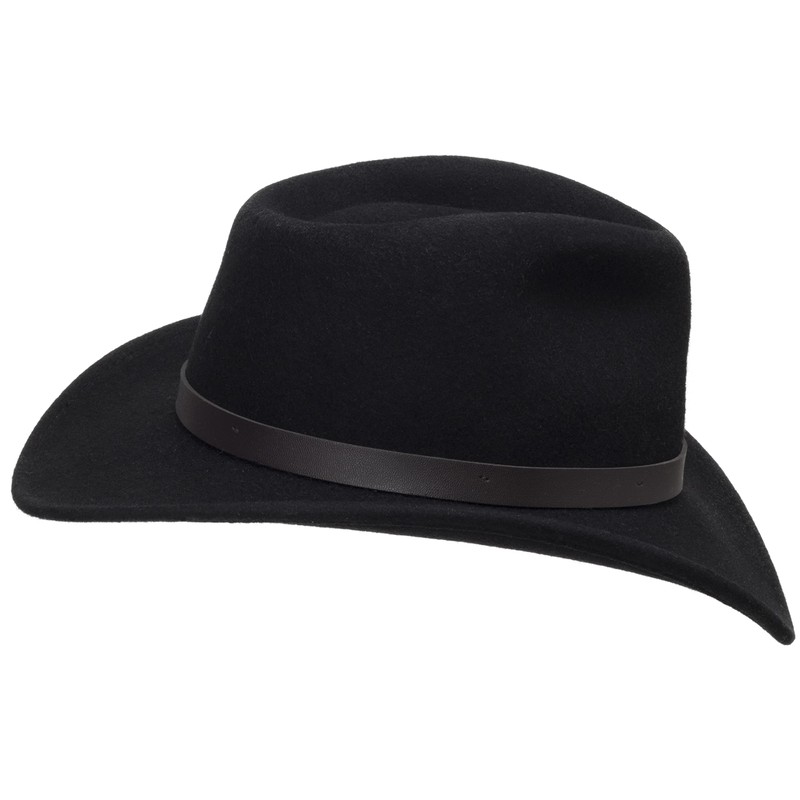 ULTRAFINO Bentley Outback Crushable Outback Wool Felt Hat Fedora Black