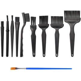 WADY Cepillo Antiestático para Limpieza pc 10 Kit de Cepillos Limpieza Antiestático Portátil Cepillo para el Polvo del Teclado de la Placa Base de la Computadora del Teléfono Móvil Plumero (10 Pcs)
