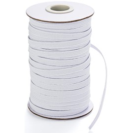 XKDOUS Elastic Band for Sewing, 1/4 Inch 40 Yards White Knit Elastic Bands High Elastic Cord for Sewing Waistband and Pants Waist
