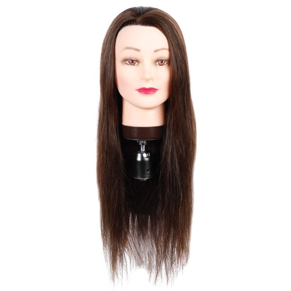 - Hairart 24" Cosmetology Mannequin Head Human Hair, Dark Brown Hair - Anna