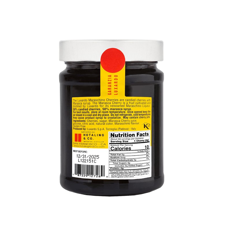 Luxardo Gourmet Cocktail Maraschino Cherries | for Old Fashioned, Manhattan