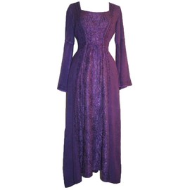 Agan Traders Women's 2025 Spring Long Gown Bohemian Renaissance-Inspired Evening Dress Long Sleeve Corset Lace Costume (007 D, XS, Pu)