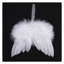 Wisafory White Feather Christmas Decoration Small Angel Wings Christmas Tree Pendant Mini Angel Wings Decoration Wings Pendant for Christmas Tree Baby Christening Christmas Decoration Wedding Party