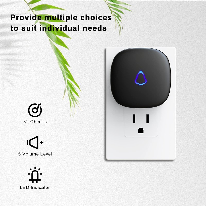 SECRUI Wireless Doorbell, Easy installation, Waterproof, Adjustable Volume, 58 Chimes,