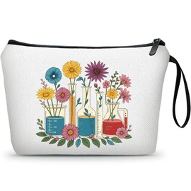 KONSOM Science Teacher Chemistry Biology Laboratory Gifts Appreciation Thank You Funny Birthday Small Makeup Cosmetic Bag for Women Female Coworker Friend Christmas