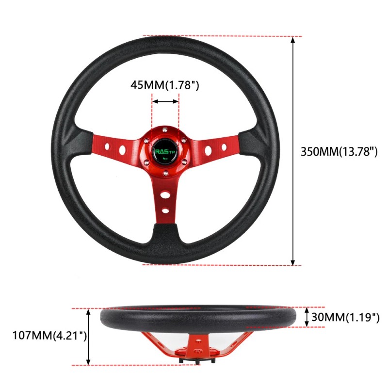 SUTUNG 14" Steering Wheel+Quick Release+Hub Adapter 160H For Mazda Miata