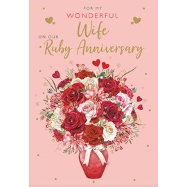 For My Wife on our Ruby 40th Wedding Anniversary Card icg