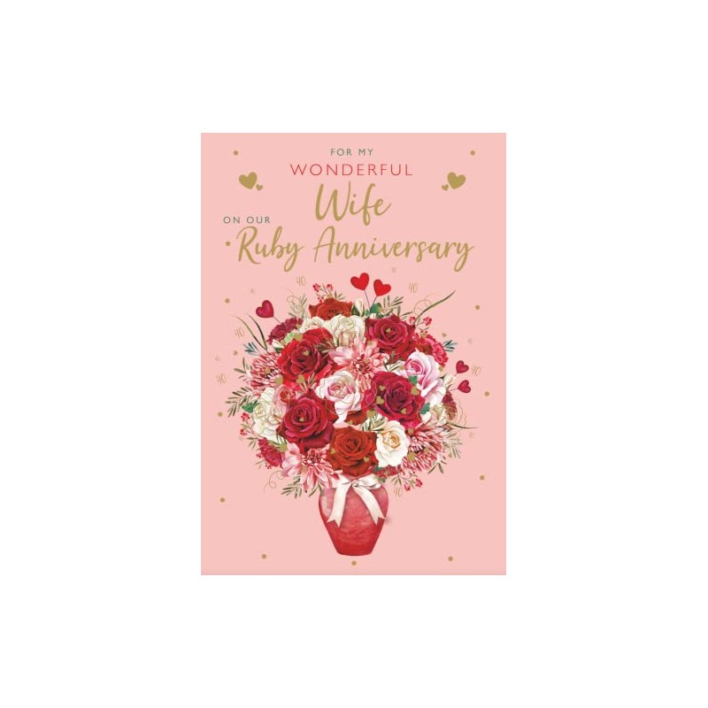 For My Wife on our Ruby 40th Wedding Anniversary Card