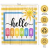 wefrea Summer Shower Curtains for Bathroom Yellow Stripes Sun Popsicle
