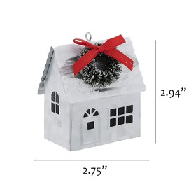 Galvanized Metal Farmhouse Christmas Ornament, Cottagecore Holiday Tree Decorations, Country Farm House Décor by Christmas Market Ornaments