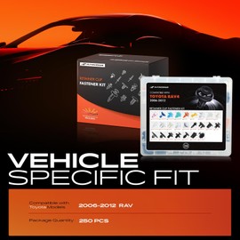 A-Premium 250PCS (25-Type) Car Retainer Clips Kit Compatible with Toyota RAV4 2006-2012 Front Bumper Fender Hood Door Trim Auto Push Pin Plastic Rivet Fastener Replacement Set, w/Removal Tool