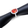 Created Orange Garnet Birthstone Rings Oval Engagement Wedding Ring Women