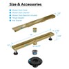 HTOH Gold Shower Drain, 304 Stainless Steel Linear Shower Drain