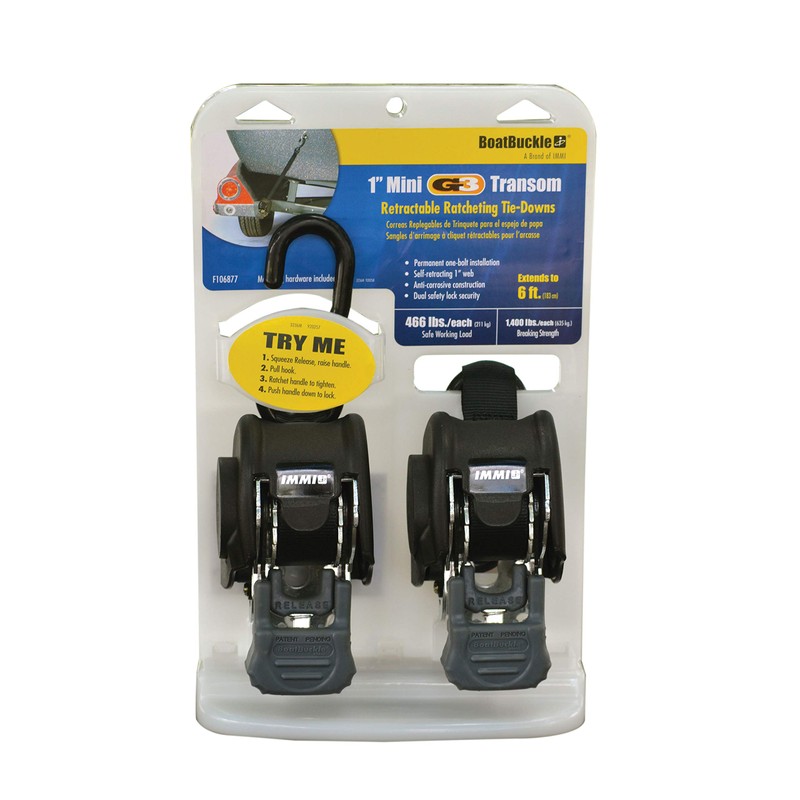 Indiana Marine & Boat Buckle F106877 1" Retractable Transom Tie-Down