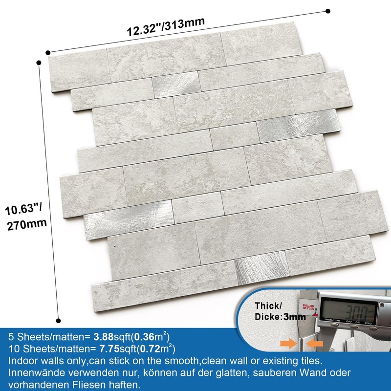 MOFIT Backsplash Tile for Kitchen Peel and Stick Stone Matte