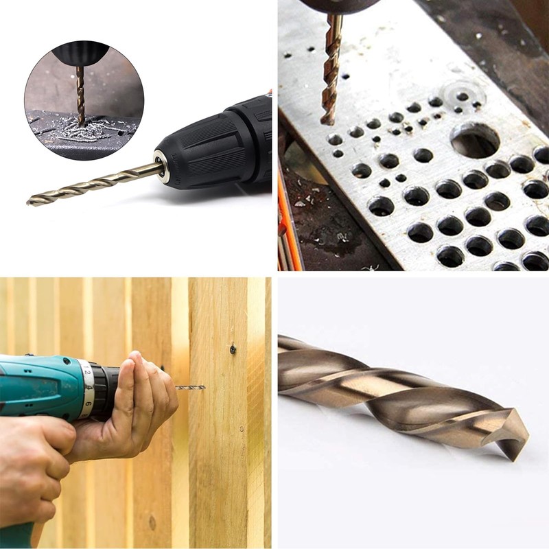 5pcs M35 HSS Gold Cobalt Jobber Drill Bit Set For