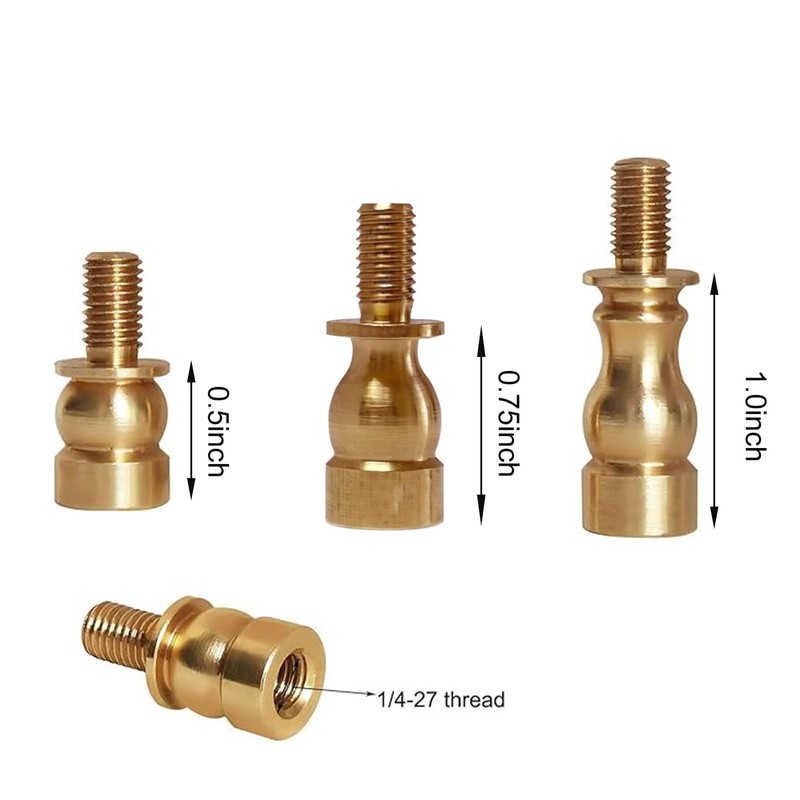 Lamp Shade Risers 1/0.75/0.5" Brass 3-Pack for Lamps, HeYuGo