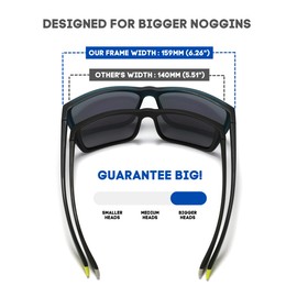 PRIVEL XXL Size Extra Large Fit 159MM Sport Polarized Sunglasses for Big Wide Heads Men TR90 Running Cycling Glasses (PMX009P-6)