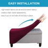 Ottoman Cover, Stretch Rectangle Velvet Ottoman Slipcovers of Foot Stool