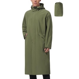 UIQUR Rain Shell Jacket Men Ligtweight Waterproof Windbreaker Packable Raincoat for Running Hiking Cycling Golf Travel(Army Green, XX-Large)