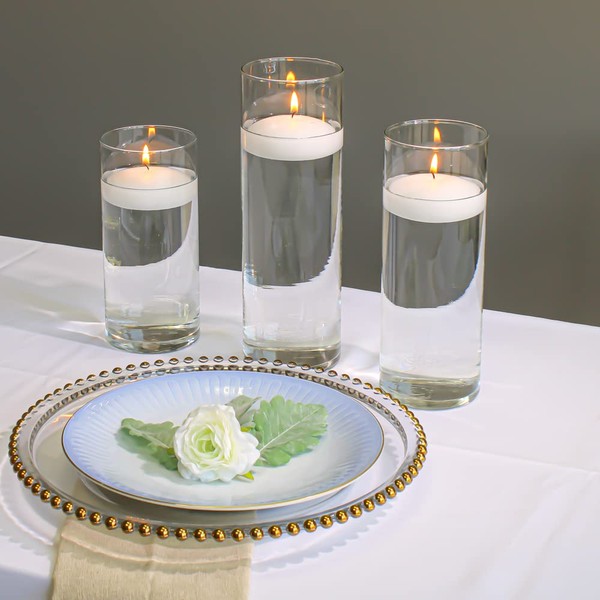 24 White Richland Floating Candles 3"