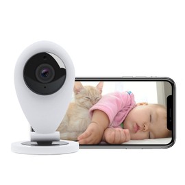 HiKam S5 WLAN IP Camera, Indoor Surveillance Camera with App and Alexa, Wifi Baby Monitor, Motion Sensor, Night Time, Support in Germany (2021 New Gen, White)