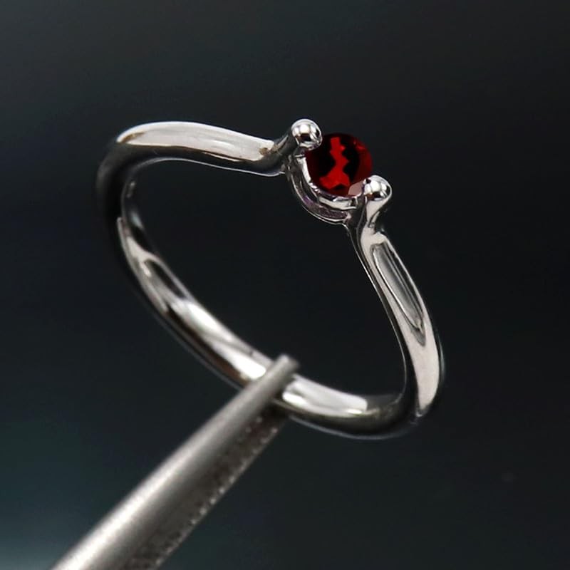 JEWELSTREZORO Granat Edelstein-für Herren und Damen, alle Größen, 925er-Sterling Silber