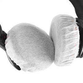 100pcs (50 Pairs) Disposable Elastic Headphones Headphone Covers Antibacterial Ball Shape Multicolor Non-woven Elastic Dustproof Large Headphone Diameter 8-11cm Earpads Headset Earpad Covers (White)