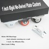 Floyutin 1 inch Rigid No-Swivel Plate Casters Small Rubber Wheels