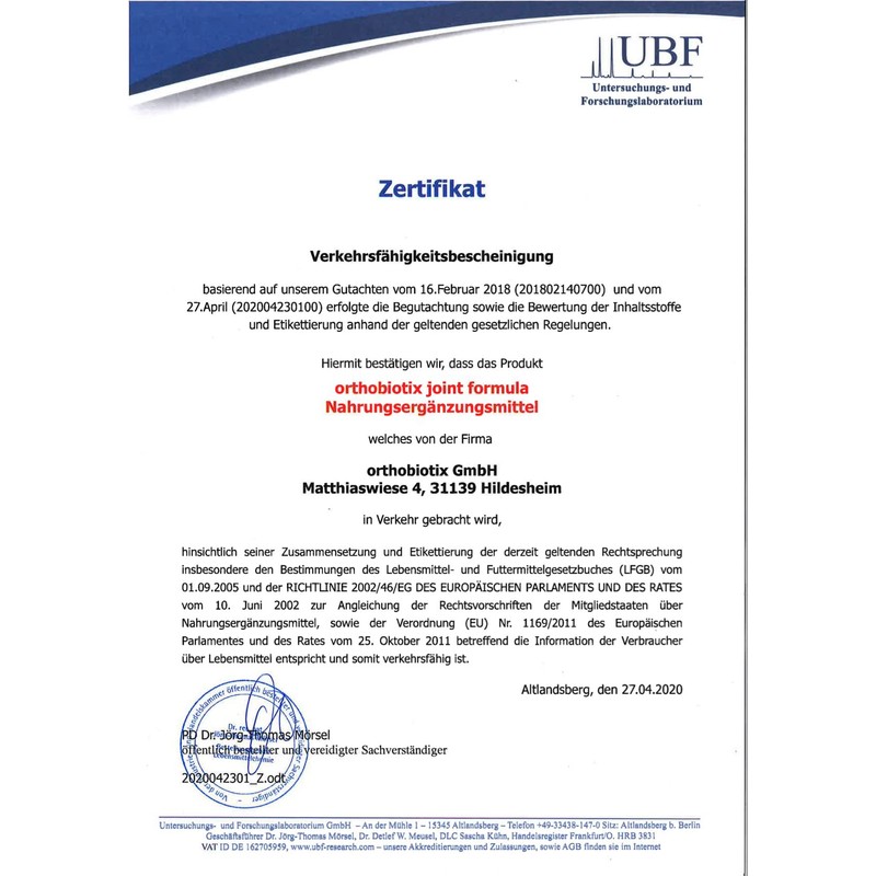 orthobiotix orthobiotix joint formula - mit Glucosamin, Chondroitin, MSM, Hyalurons?ure