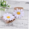 CIYODO Modern Banquet Napkin Holder 10pc Sunflower Napkin Rings Linen
