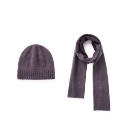 GreenMount Women 100% Pure Cashmere Beanie Hat & Cashmere Scarf Set With Gift Box for Women Winter Plant Dyeing