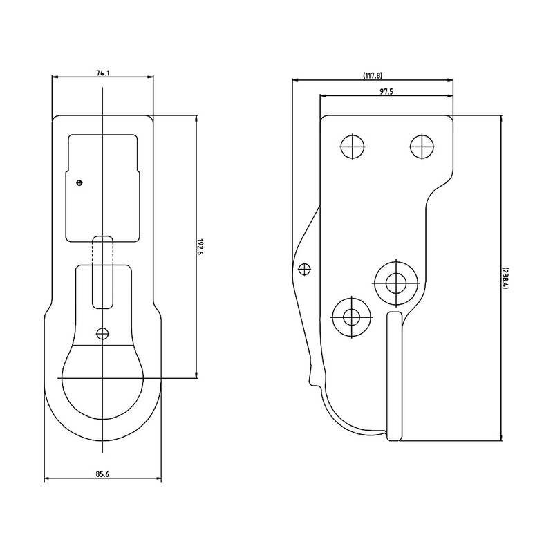 2-5/16" Heavy Duty Adjustable Trailer Coupler Channel-Mount SAE Class IV