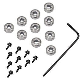 Mesee 10 Pieces Router Bits Top Mounted Bearings Guide, Ball Bearing Replacement Kit for Woodworking Milling Cutter Repair Accessory - Inner Dia. 3/16'', Overall Dia. 1/2''