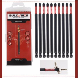 10x Bull Bits 150mm PH2 Impact Screwdriver Drill Driver Bits Set Phillips No.2 Compatible with DeWalt, Milwaukee, Bosch, Makita, and More