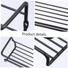 FELTECHELECTR 2Pcs Wall Mounted Kitchen Seasoning Storage Racks Stylish Black