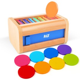 KLT Montessori Toys for 1-3 Year Old: Wooden Color Sorting Toys for Toddlers Learning - Smooth Fine Motor Skills Toys for Preschool Developmental - Fun Matching Gifts for Girl Boy Baby 18 Month Old