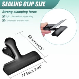 20 Pack Stainless Steel Bag Chip Clips for Food, Food Clips Heavy Duty Clamp Clip Kitchen Clip for Office Kitchen Home, Black