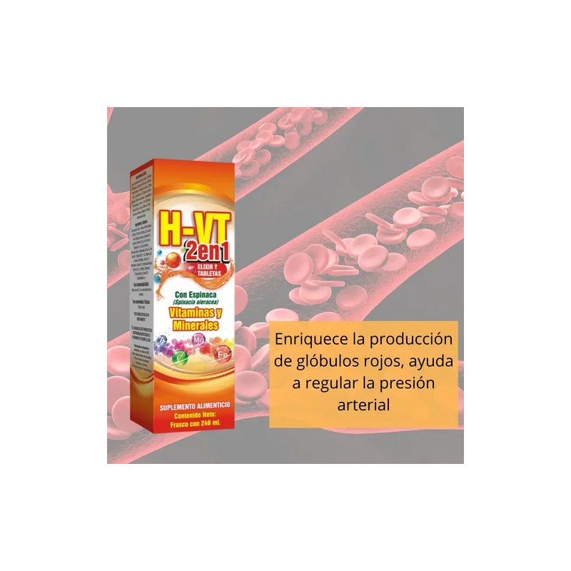H-VT multivitamínico y minerales suplemento alimenticio en jarabe y cápsulas