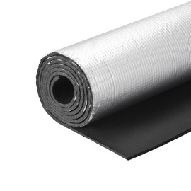 uxcell Insulation Sheet, 2mx0.5mx5mm Non Adhesive Embossed Aluminum Foil Waterproof Thermal Barrier, for Roof Wall HVAC Duct Pipe, Rubber Foam