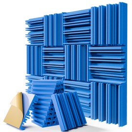 12 Pack Sound Proof Foam Panels for Walls, 12" x 12" x 2" Self-Adhesive Acoustic Panels, High-Density Soundproof Wall Panels for Studio Home and Ceilings (Blue)