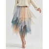 LBKKC Women's Tulle Skirt Formal High Low Asymmetrical Midi Length