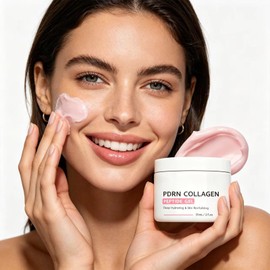 TWLBXMG PDRN Collagen Peptide Face Gel, Deep Hydrating Facial Moisturizer, Plumping Nourishing Skin Revitalizing Cream for Dry Dull Skin, Daily Skin‑Care Gel, 2 Fl Oz