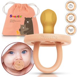SWEETIE Rubber Pacifier Natural Rubber Pacifier Rounded Light Pink Large 12-18 Month