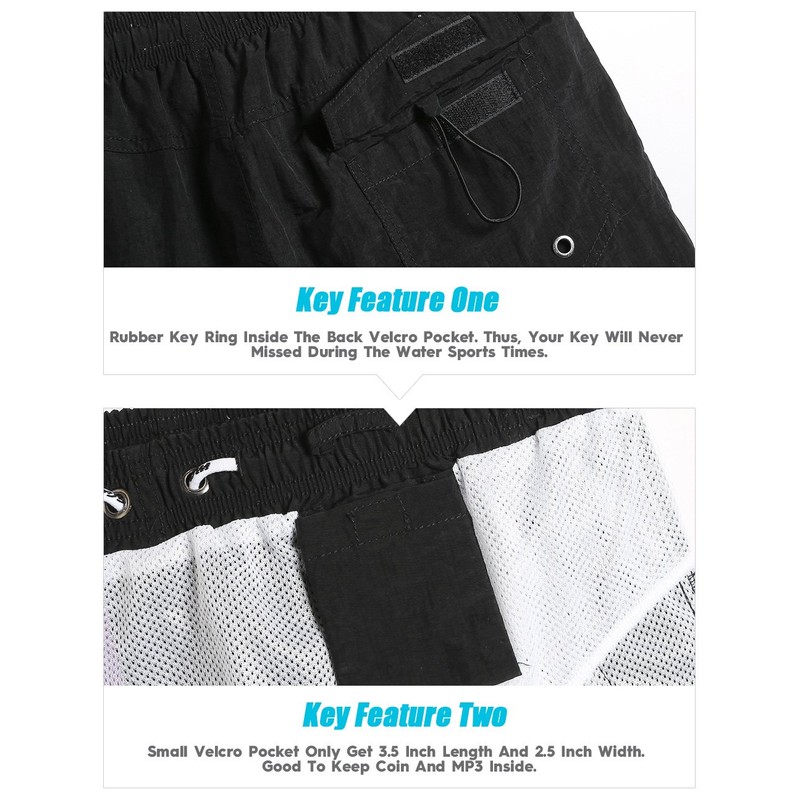 MaaMgic Mens Swim Trunks with Mesh Lining Quick Dry Mens
