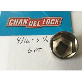 CHANNELLOCK  9/16" x 1/4" DR  STANDARD  SOCKET  6 Point Free USA Shipping