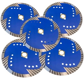 5 Pack Premium Plus Tornado Diamond Blades Cuts Granite, Engineered Stone, Concrete, Brick, Block and All Other Hard Materials (6" Diameter)