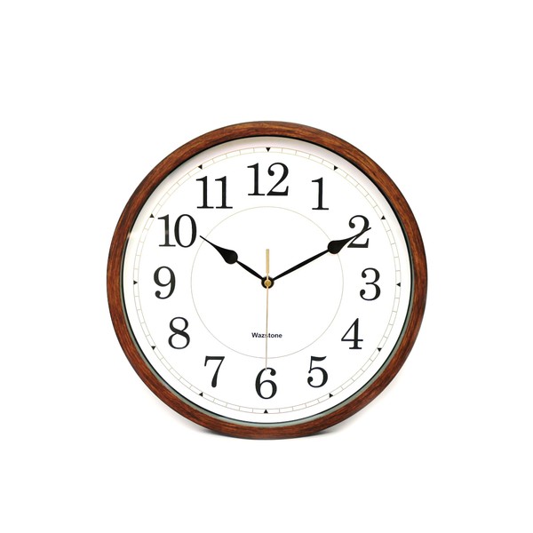 Classic Oak Rustic Farmhouse Wall Clock, Wood-Simulated Vintage Bronze, Complete