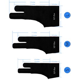 XPPen AC08 Painting Gloves, Small, Double Finger Gloves, Ambidextrous Use, Anti-Dirt, Lycra Pen Tab, Liquid Tab, For Tracing Tables