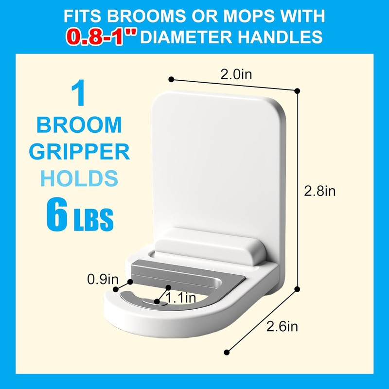 3pack Mop and Broom Holder Wall Mount Self Adhesive -